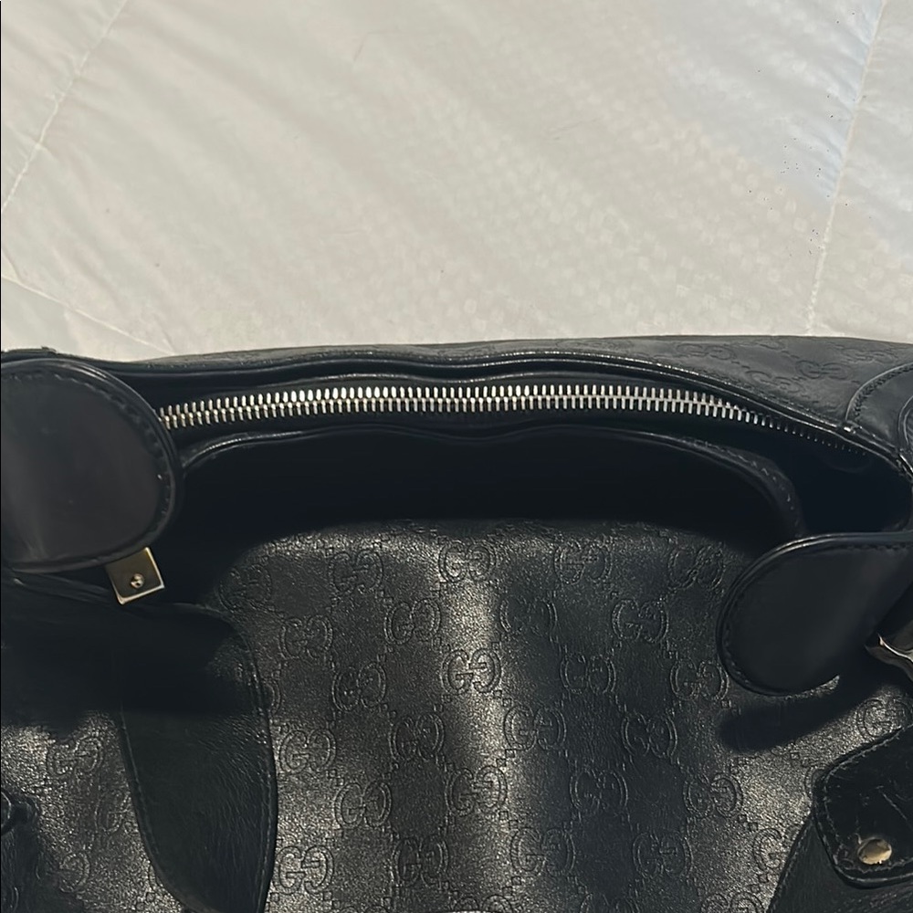 Gucci Horsebit Creole Hasler Guccissima Hobo Gold Black - Picture 8 of 15